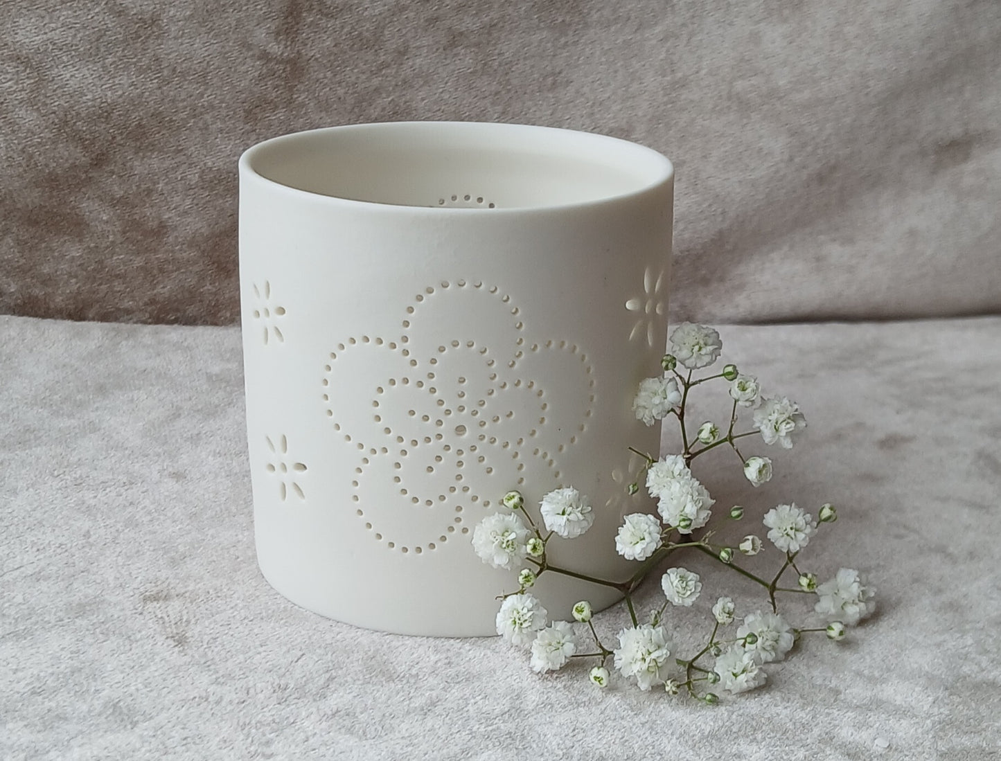 Ceramic Flower Tealight Holder Gift Set