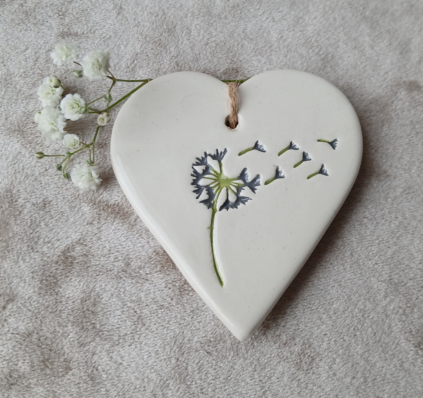 Dandelion - Ceramic Handmade Heart