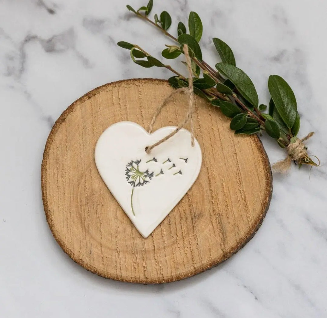 Dandelion - Ceramic Handmade Heart
