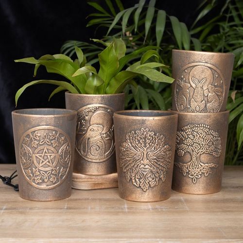 Moon Gazing Hare Bronze Terracotta Plant Pot by Lisa Parker