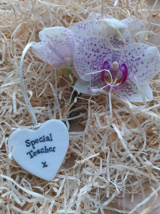 Special Teacher Ceramic Heart