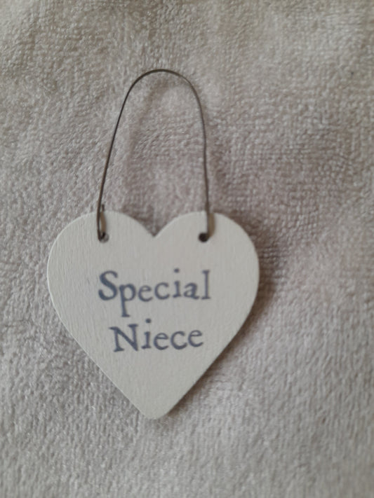 Free Delivery! Little Heart Tag - Special Niece