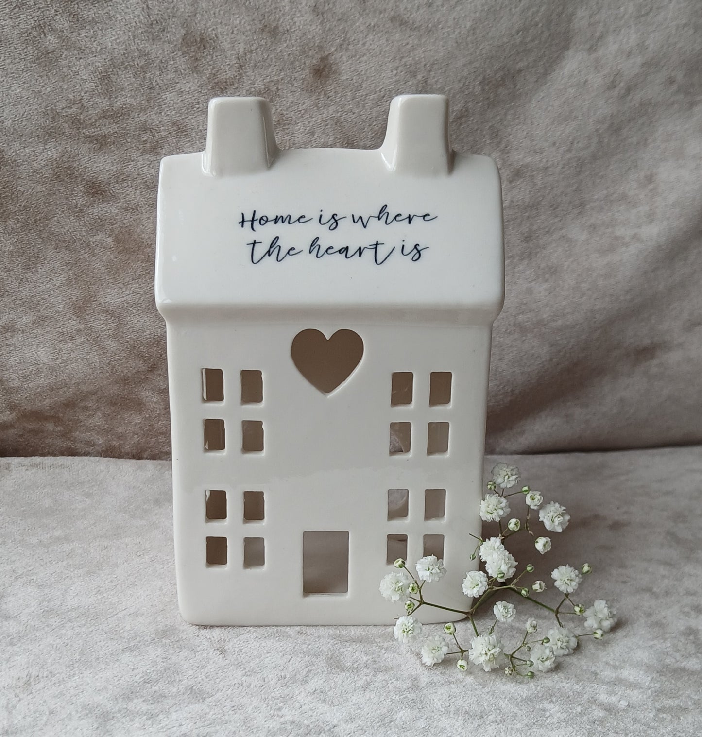 White Ceramic Tealight House