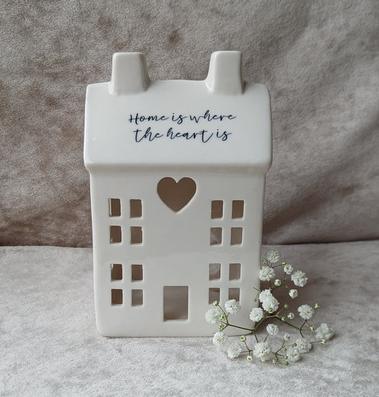 White Ceramic Tealight House