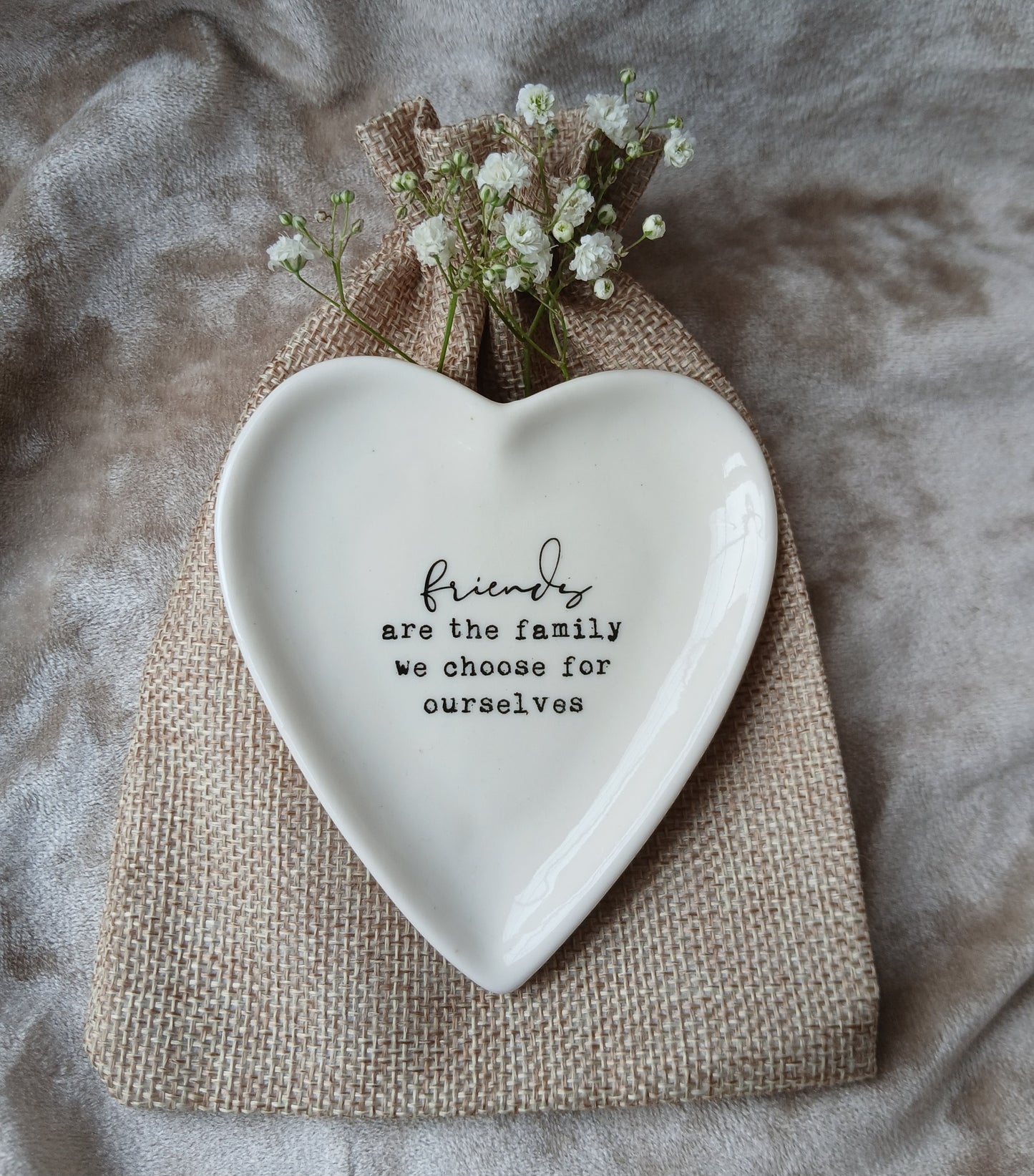 Friends Are the Family We Choose - Heart Trinket Dish