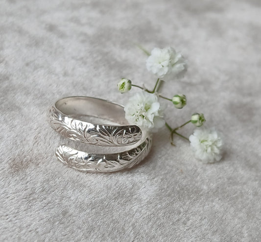 COMING SOON! Sterling Silver Floral Thumb Ring