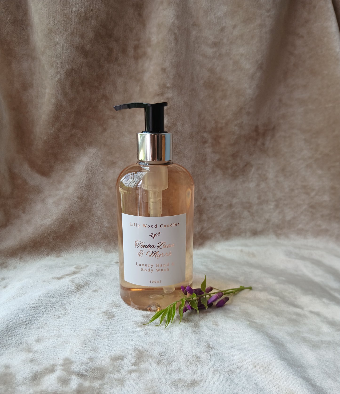 Individual Bottles of Tonka Bean & Myrrh Luxury Hand & Body Lotion or Hand & Body Wash