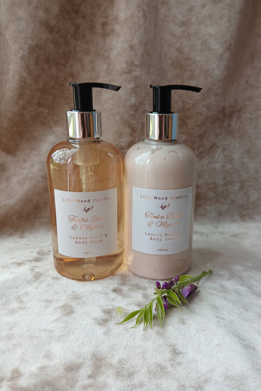 Tonka Bean & Myrrh Luxury Hand & Body Lotion And Hand & Body Wash - Gift Set