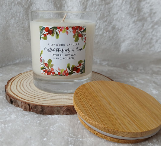 Order Now for Christmas - Frosted Rhubarb & Plum - Soy Wax Candle