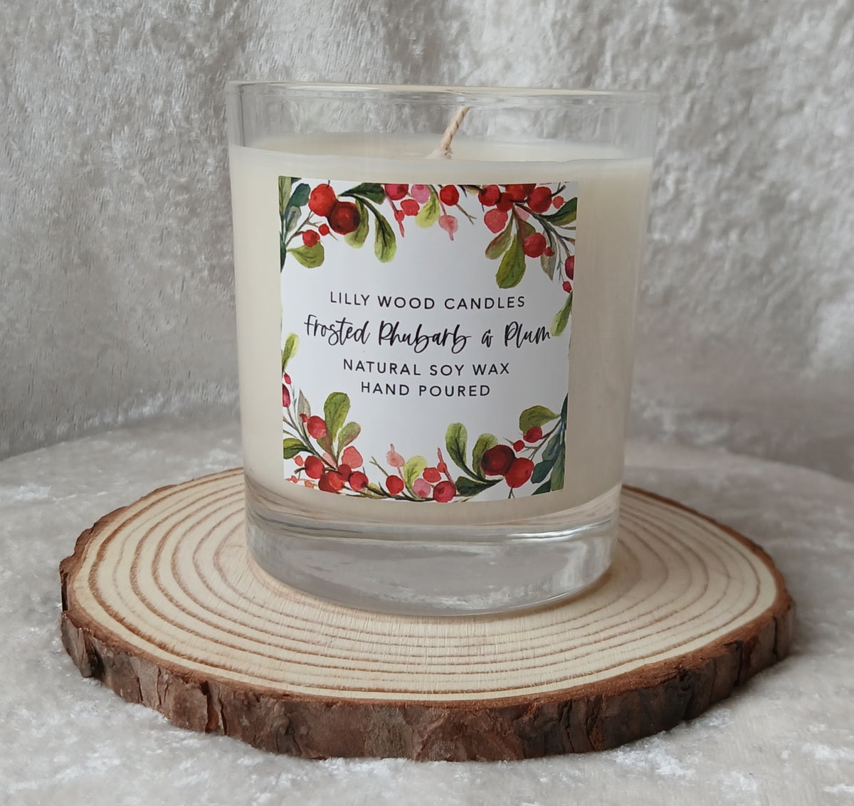 Order Now for Christmas - Frosted Rhubarb & Plum - Soy Wax Candle