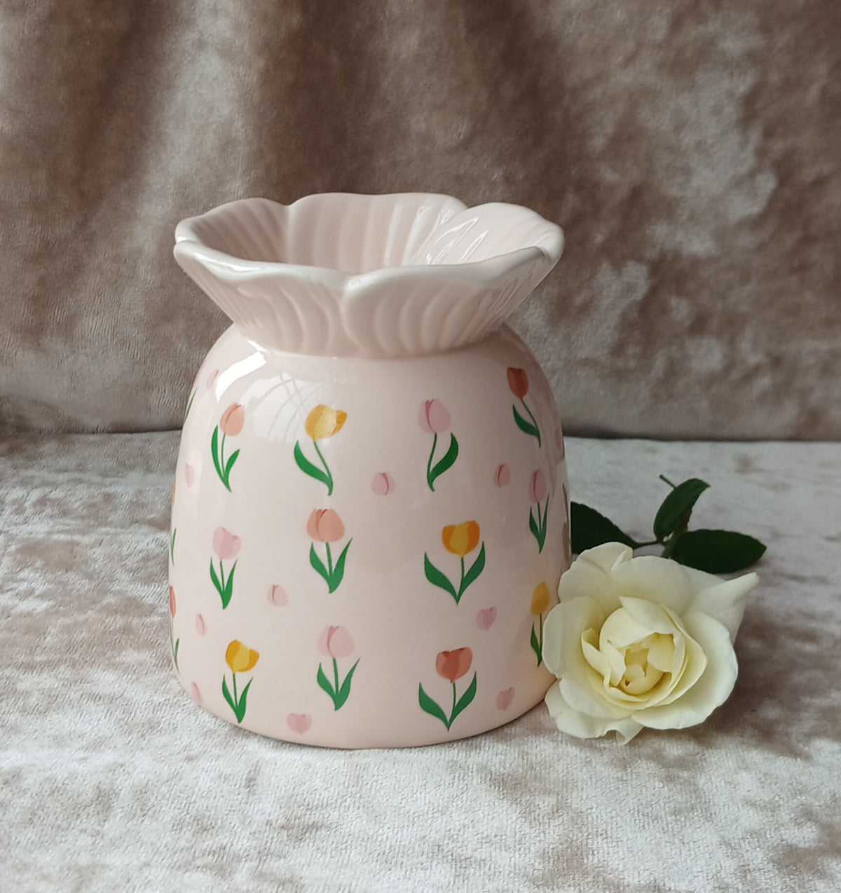 Pink with Pastel Flowers Wax Melt Burner