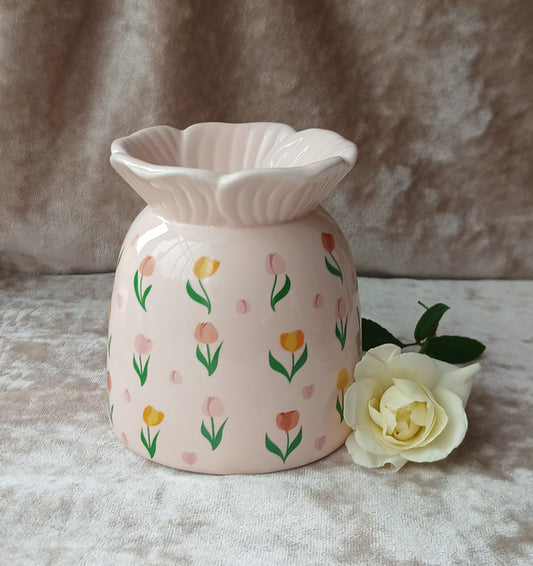 Pink with Pastel Flowers Wax Melt Burner