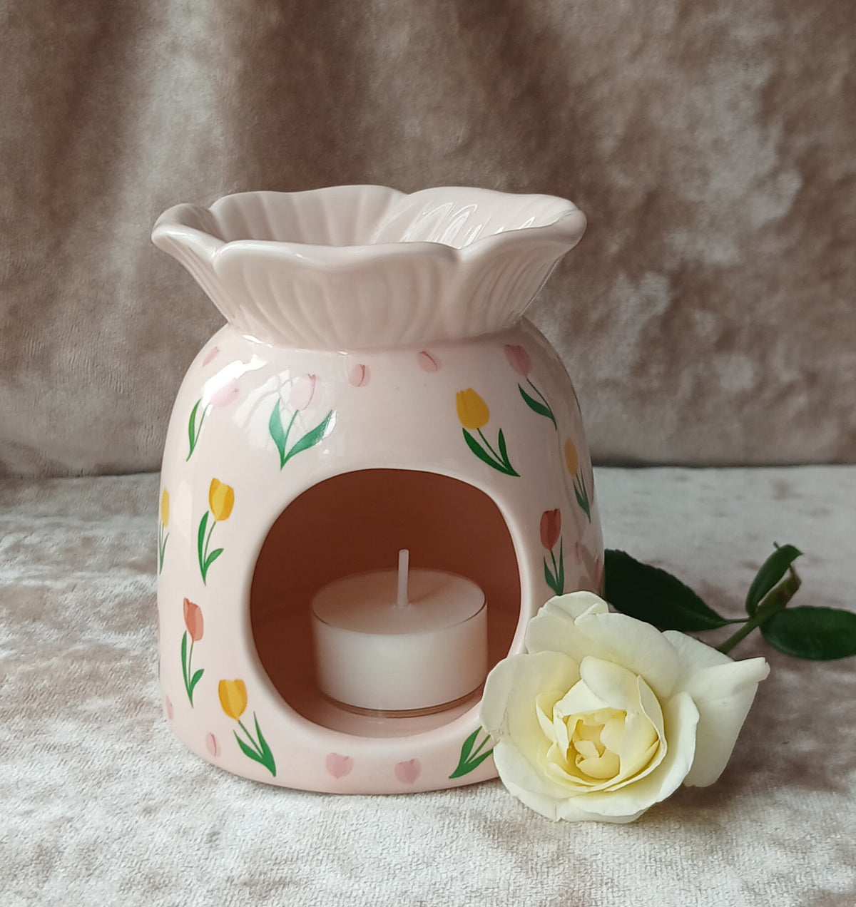 Pink with Pastel Flowers Wax Melt Burner