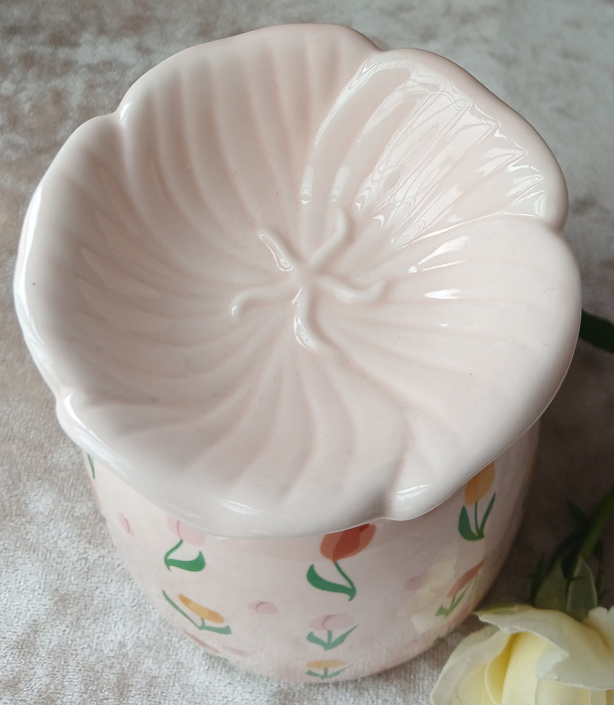 Pink with Pastel Flowers Wax Melt Burner