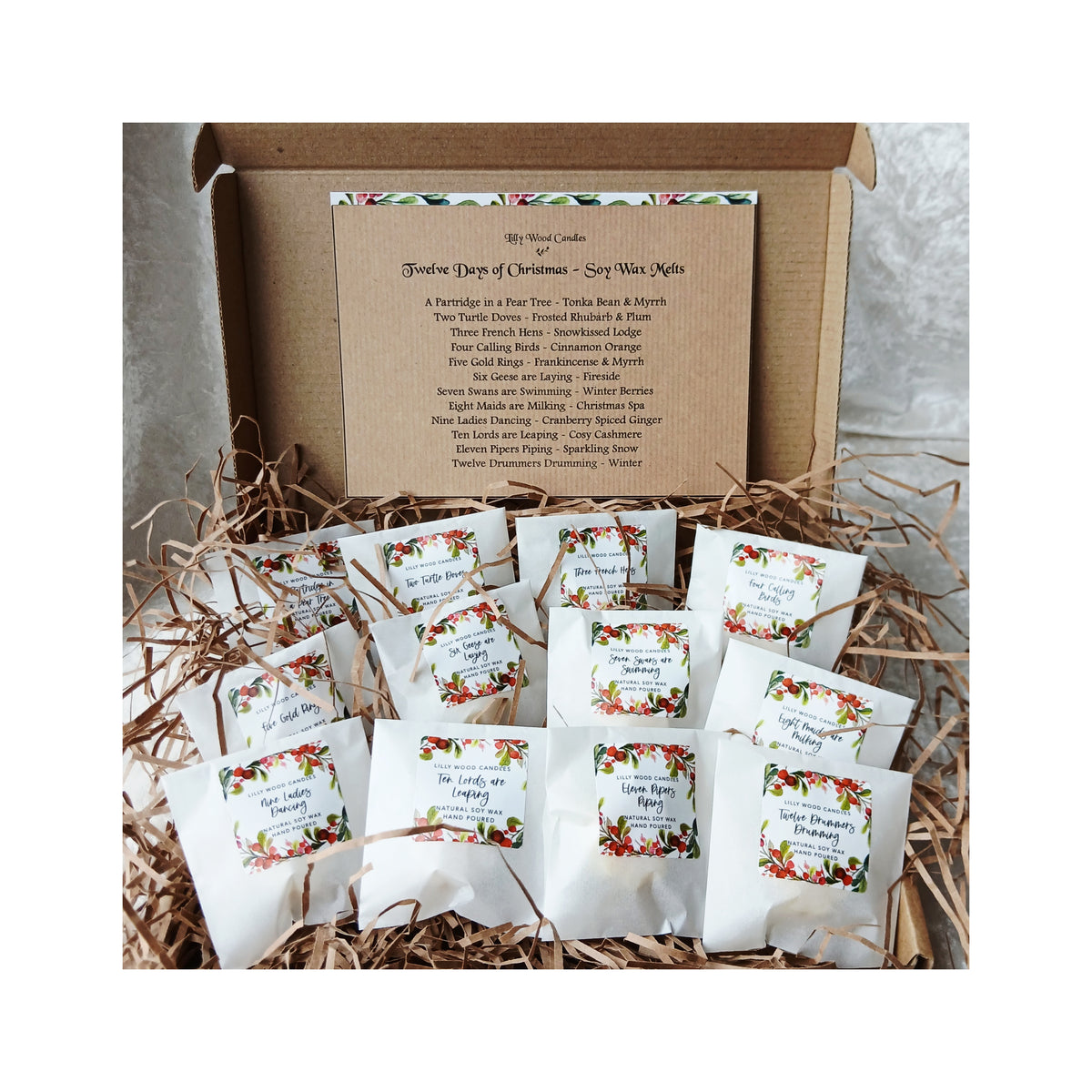 Order Now for Christmas - 12 Days of Christmas - Soy Wax Melts