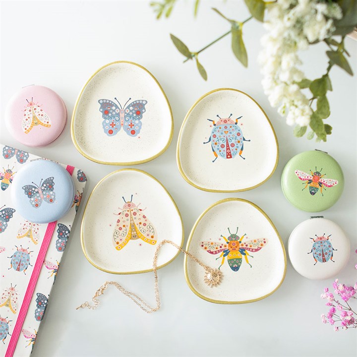 Floral ButterflyTrinket Dish