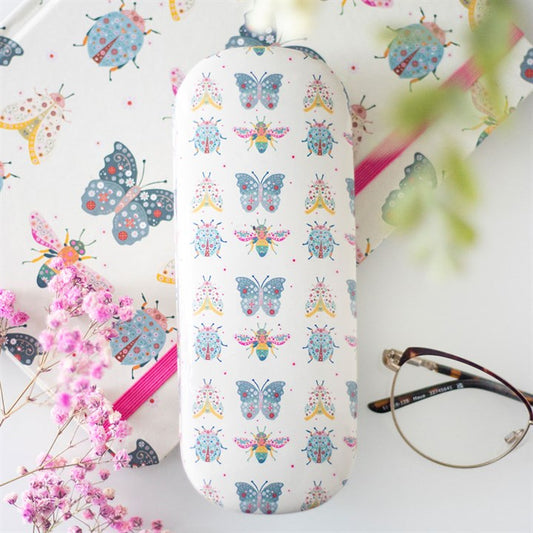 Floral Bug Print Glasses Case