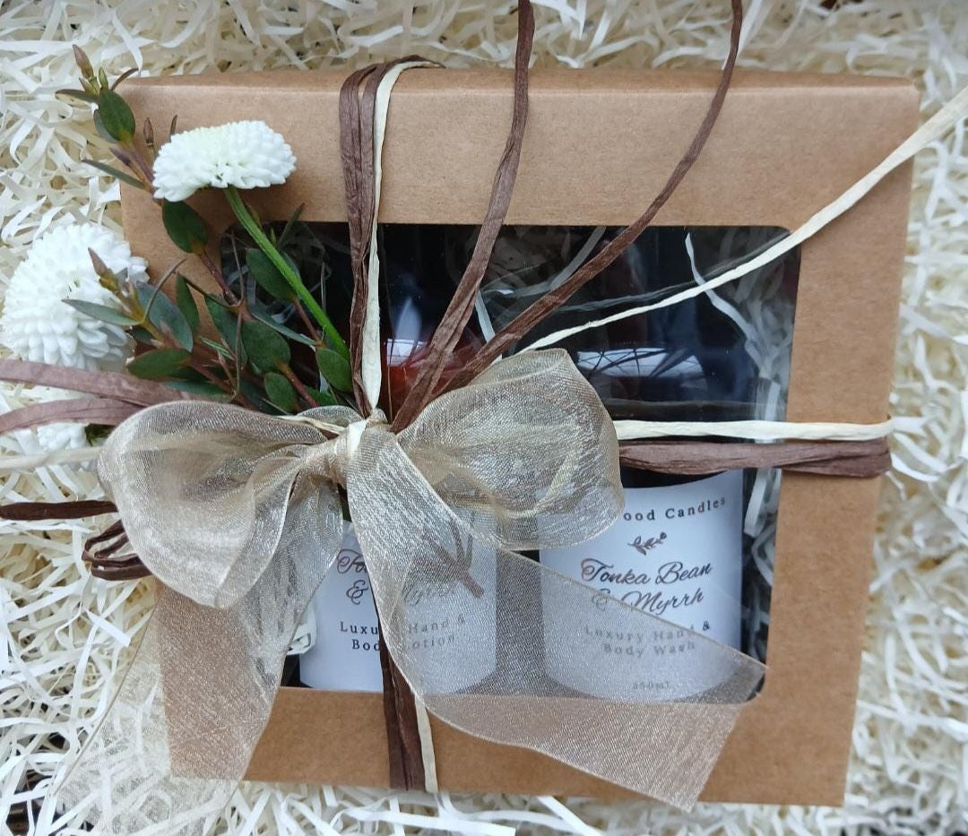 Tonka Bean & Myrrh Luxury Hand & Body Lotion And Hand & Body Wash - Gift Set