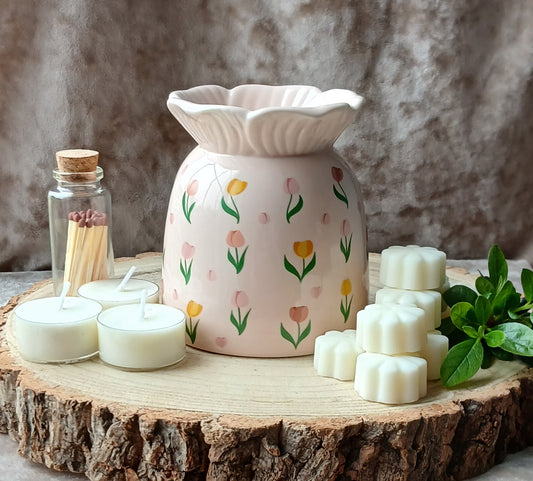 Pink with Pastel Flowers Wax Melt - Gift Box