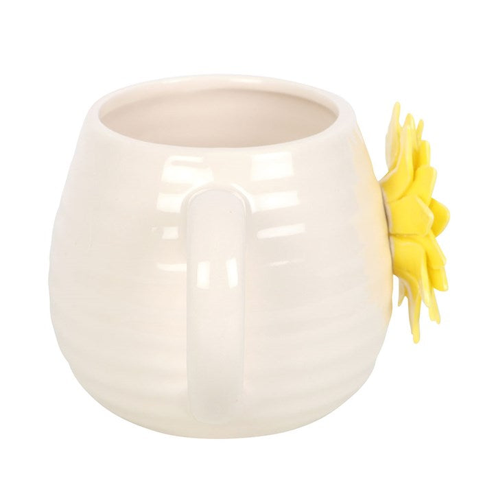 Hello Sunshine Rounded Mug with 3D Sunflower