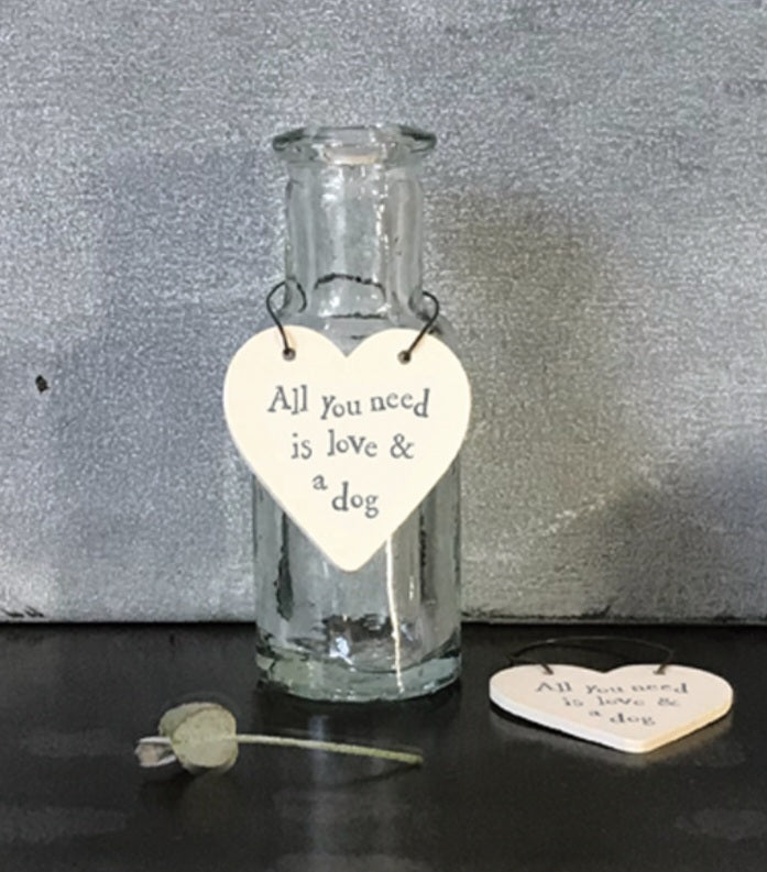 Free Delivery! Little Heart Tag - All you need is love & a dog
