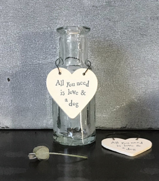 Free Delivery! Little Heart Tag - All you need is love & a dog
