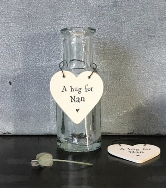 Free Delivery! Little Heart Tag - A hug for Nan