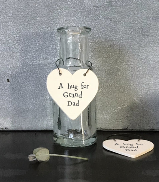 Free Delivery! Little Heart Tag - A hug for Grand Dad