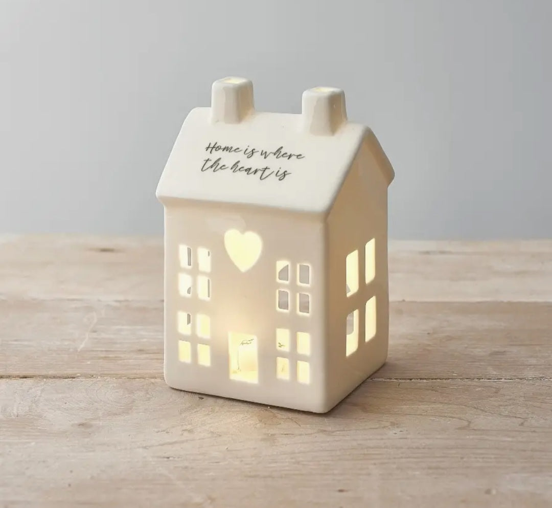 White Ceramic Tealight House