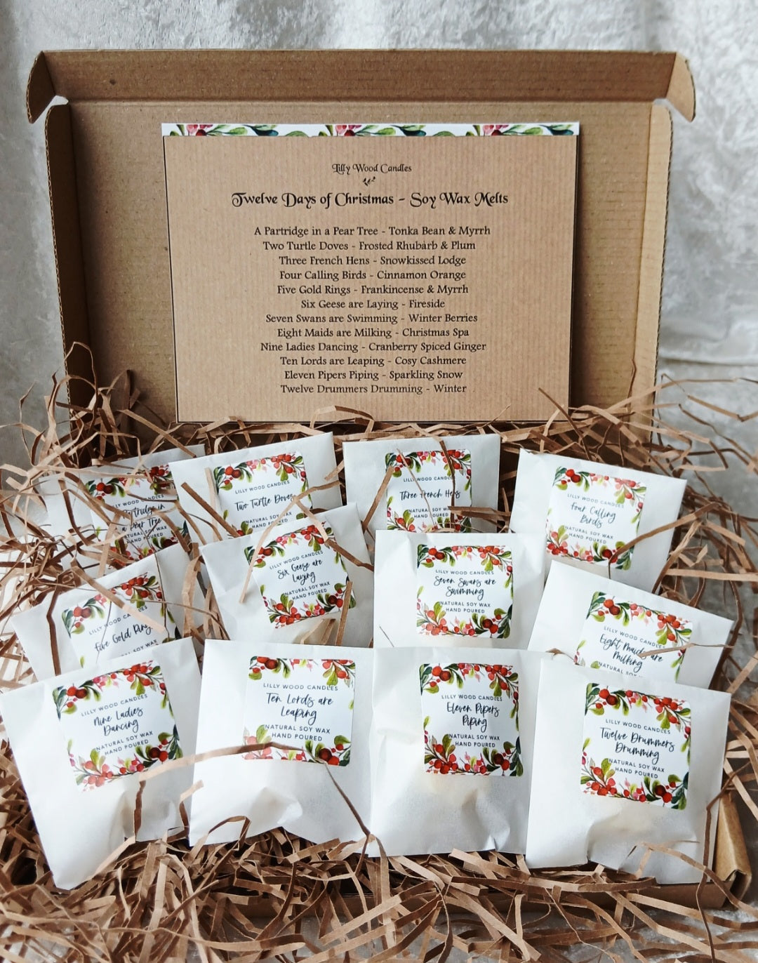 Order Now for Christmas - 12 Days of Christmas - Soy Wax Melts