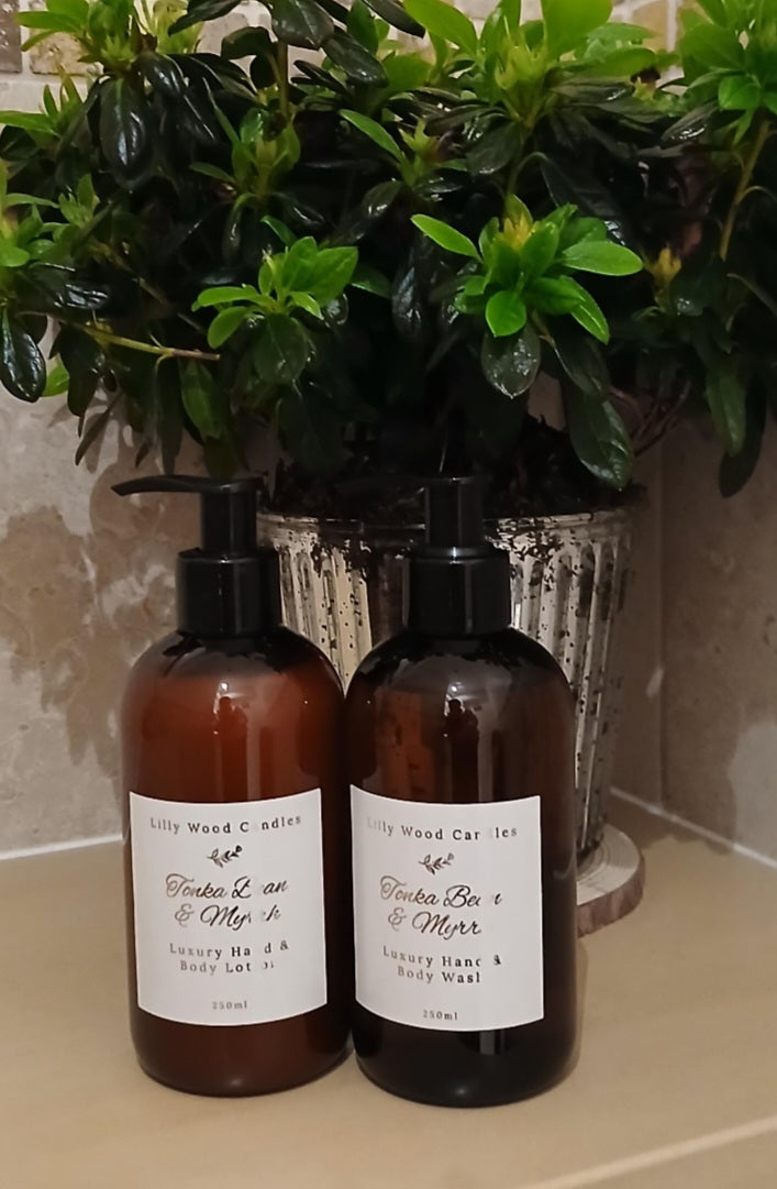 Tonka Bean & Myrrh Luxury Hand & Body Lotion And Hand & Body Wash - Gift Set