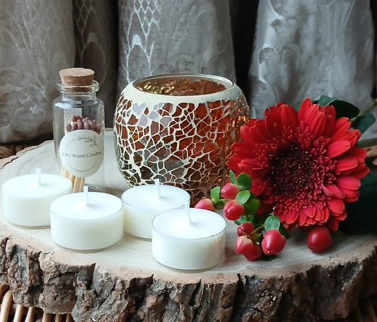 Free Delivery! Brown Crackle Glass Tealight Holder Gift Box