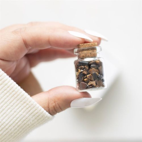 Jar of Confidence Tiger's Eye Crystal in a Matchbox