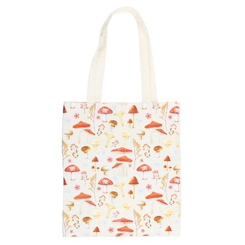 Mushroom Print Polycotton Tote Bag