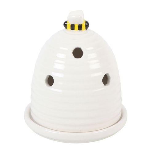 White Beehive Incense Cone Holder